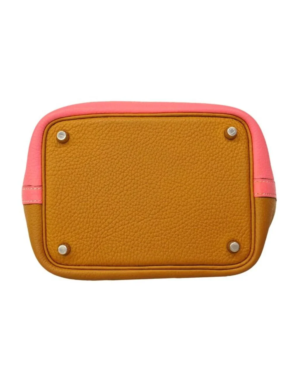 Hermes Handbag Picotin Lock PM Taurillon Clemence Rose Azalea Sesame Silver